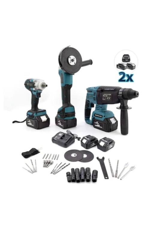 Sarjlı Süper 3Lü Set Spral Hilti Somun Sıkma Vidalama Matkap Seti