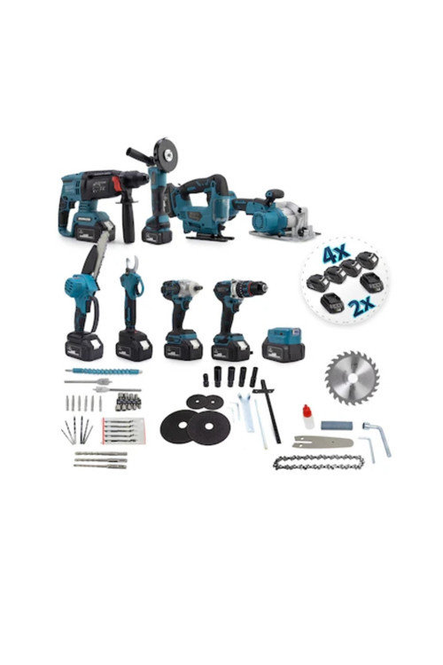 36V Super 9’Lu Şarjlı Markap Seti Komursuz Motor 4X Batarya