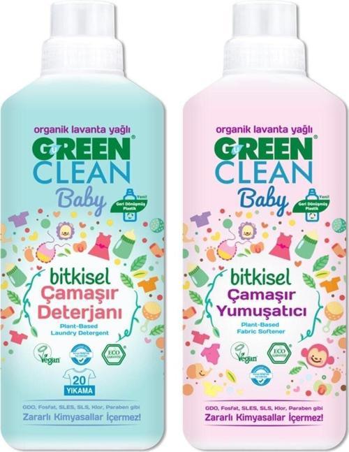 Baby Organik Bitkisel Çamaşır Detarjanı 1 Lt + Yumuşatıcı 1 Lt