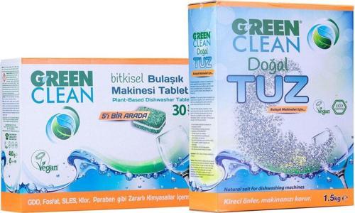 Bitkisel Bulaşık Makinesi Tableti 30' Lu + Tuz 1,5 Kg. 2' Li Set