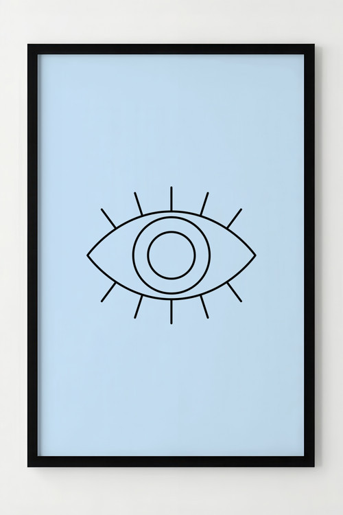 Minimalist Göz Tasarımlı Çerçeveli Poster - Modern Duvar Dekoru