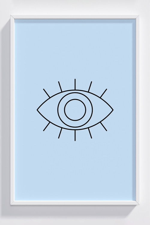 Minimalist Göz Tasarımlı Çerçeveli Poster - Modern Duvar Dekoru
