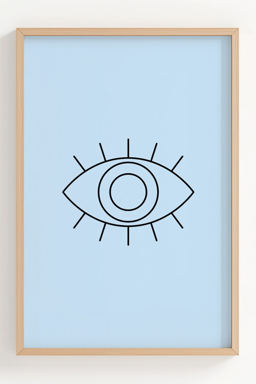 Minimalist Göz Tasarımlı Çerçeveli Poster - Modern Duvar Dekoru