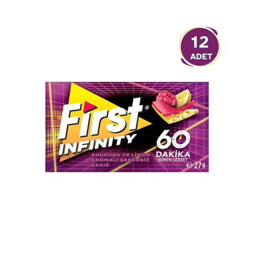 Infinity 60 Dakika Ahududu & Limon Aromalı Şekersiz Sakız 12 Adet