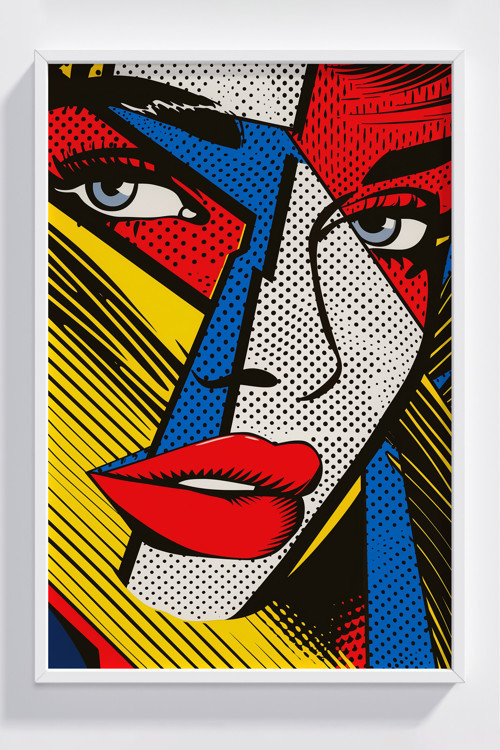 Modern Pop Art Çerçeveli Poster - Canlı Renkli Dekoratif Sanat Tablosu