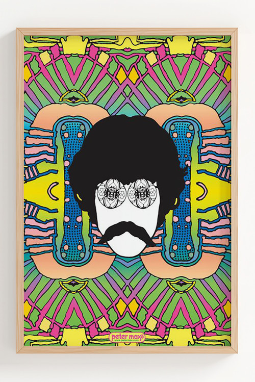Renkli Retro Psychedelic Sanat Çerçeveli Poster - Peter Max Tasarım