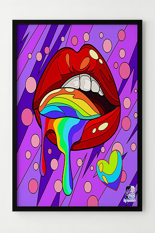 Renkli Gökyüzü Desenli Çerçeveli Modern Pop Art Poster
