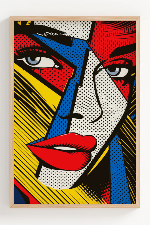 Modern Pop Art Çerçeveli Poster - Canlı Renkli Dekoratif Sanat Tablosu