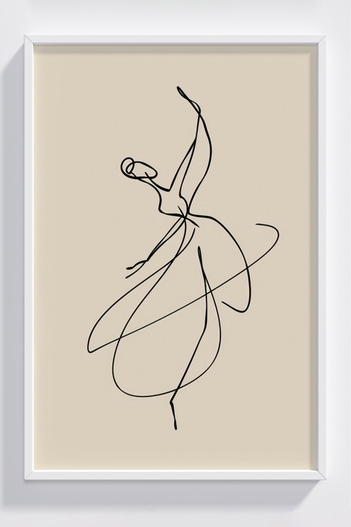 Minimalist Bale Dansçısı Çerçeveli Poster - Modern Duvar Dekoru