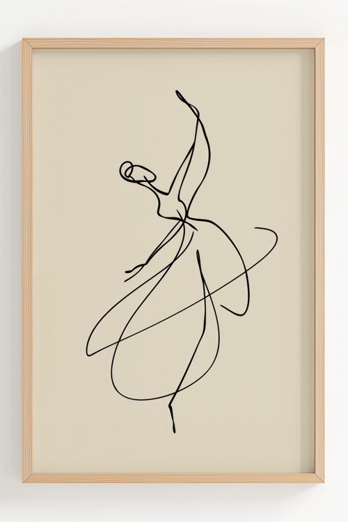 Minimalist Bale Dansçısı Çerçeveli Poster - Modern Duvar Dekoru
