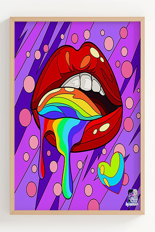 Renkli Gökyüzü Desenli Çerçeveli Modern Pop Art Poster