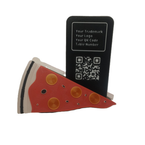 Qr Menü Standı Pizza Dilim / Dijital Menü Modern Stand,Qr Menü Masaüstü Standı - 10 Adet