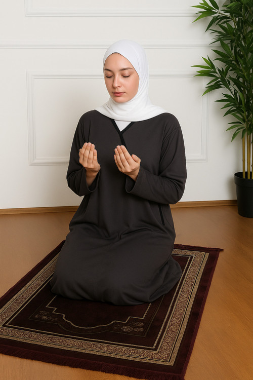 Yandan Bağlamalı Pratik Kadın Namaz Elbisesi Sabahlık