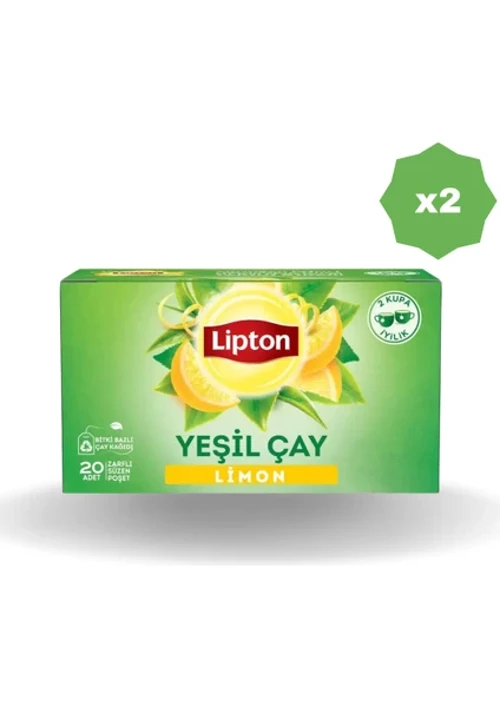 Limonlu Yeşil Çay 20'li - (2 Adet)
