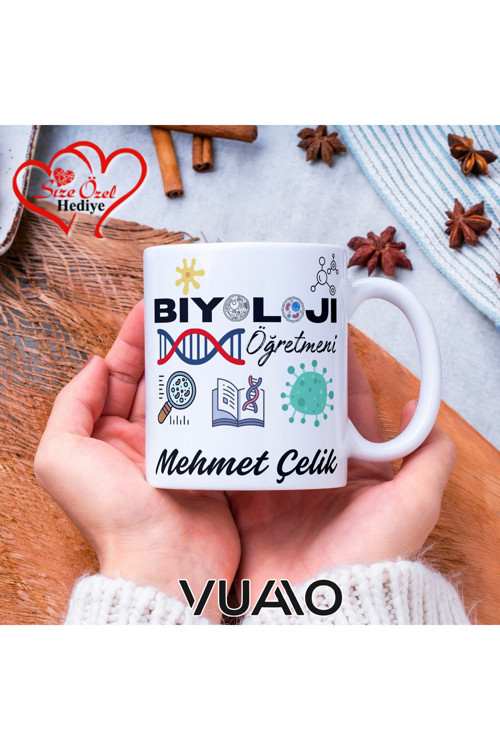Biyoloji Öğretmen Özel İsimli Kupa Bardak, Biyoloji Öğretmenlere Özel Baskılı Kupa, Kişiye Özel