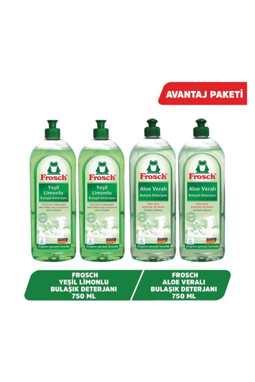 4'lü Bulaşık Deterjan Seti (2xYeşil Limon ve 2x Aloe Vera)