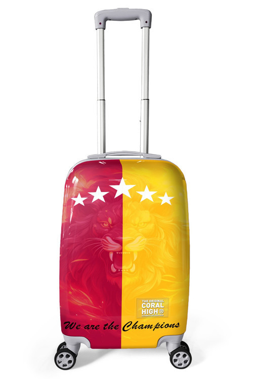 Sarı Kırmızı 5 Yıldız Aslan Taraftar Desenli Kabin Boy Valiz (50cm) 16563