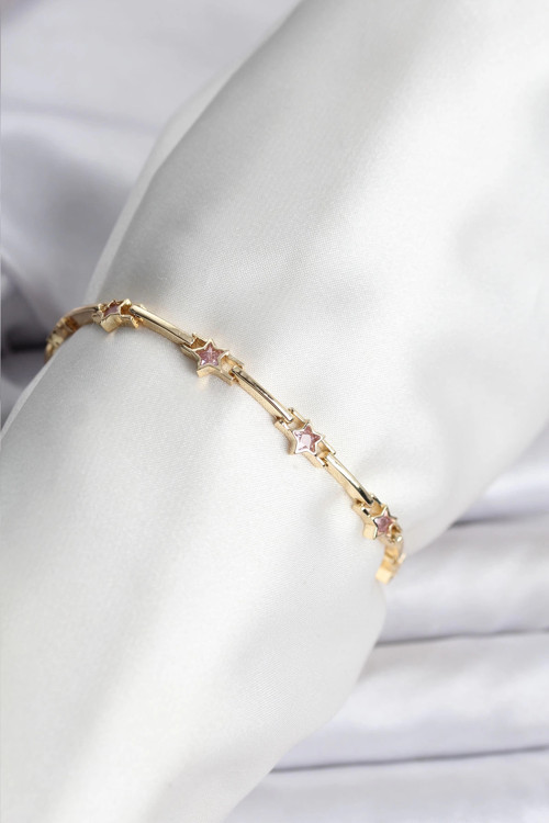 Yıldız Model Gold Renk Pirinç Bileklik