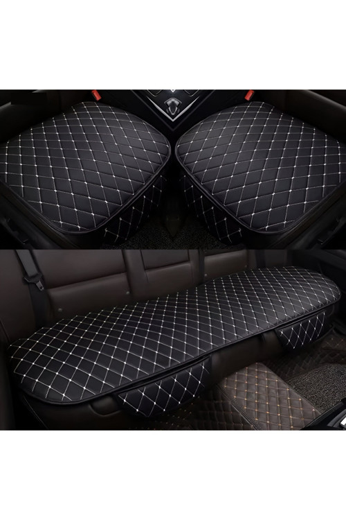 Tay Tüyü Cepli & Terletmez Oto Koltuk Minder Seti - Koltuk Koruma Kılıfı (3'Lü Set)