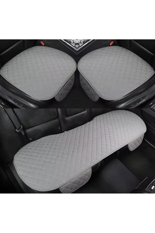 Tay Tüyü Cepli & Terletmez Oto Koltuk Minder Seti - Koltuk Koruma Kılıfı (3'Lü Set)