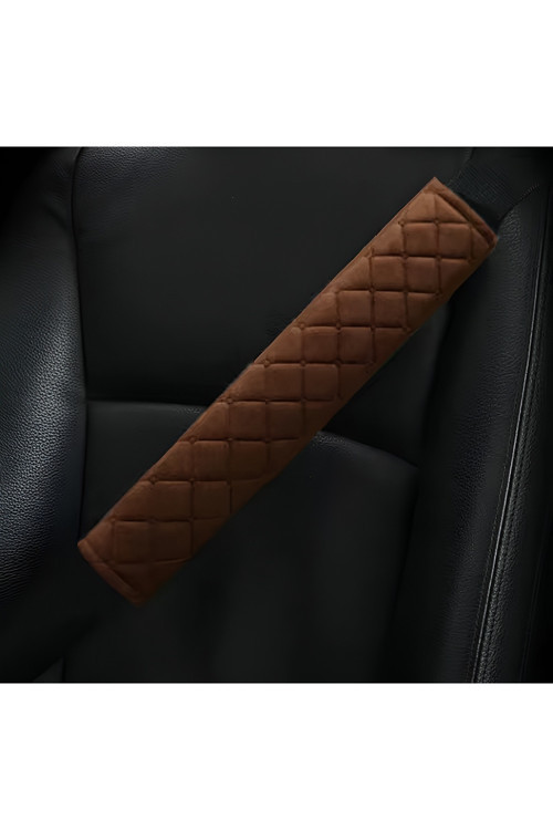 2 Adet Emniyet Kemeri Kılıfı Emniyet & Kemer Pedi (Tay Tüyü Kumaş)(Taba)