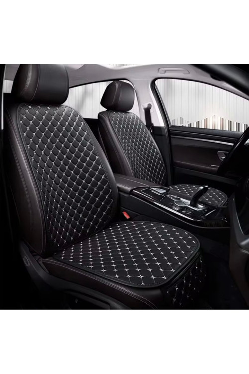 Suni Deri Cepli Oto Koltuk Minder Seti-Koltuk Koruma Kılıfı(2'Li & Sırtlı Ön Koltuk Seti)