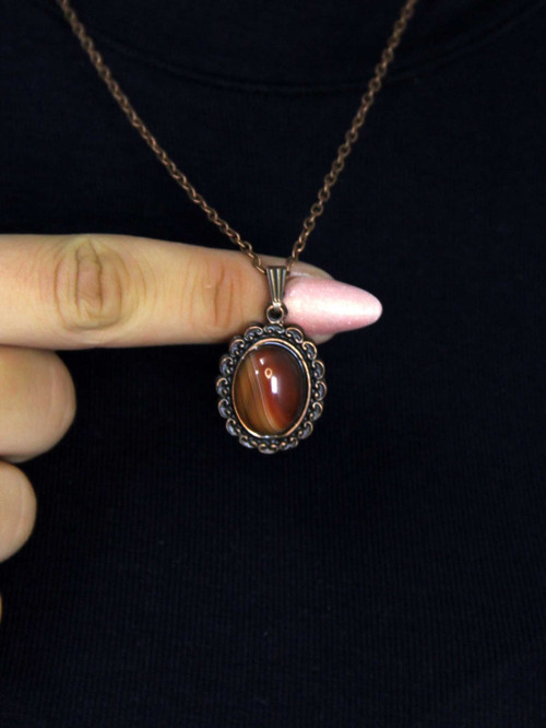 Doğal Taş Yemen Akik Doğal Taşlı Kadın Doğal Taş Otantik Kolye euk27byma