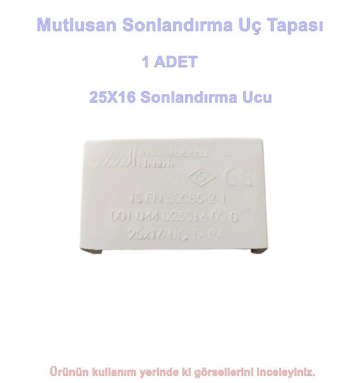 25x16 Kablo Kanalı Uç Tapa Sonlandırma Kapağı Plastik Beyaz