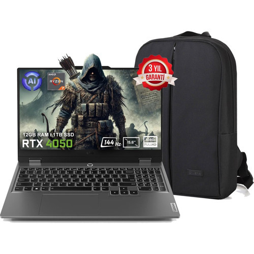 Loq 15ARP9 83JC00E3TR FR154 Amd Ryzen 7-7435HS 16 GB Ddr5 512 GB SSD RTX4050 6gb 105W 15.6" 144Hz Fhd Windows 11 Home Ga