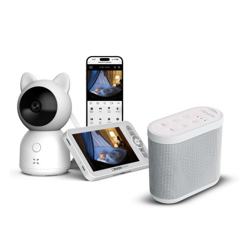 Bebek Kamerası (Ekranlı) ve Beyaz Gürültü Makinesi | 2'li Set, 3MP, 21 Farklı Sesli Uyku Arkadaşı