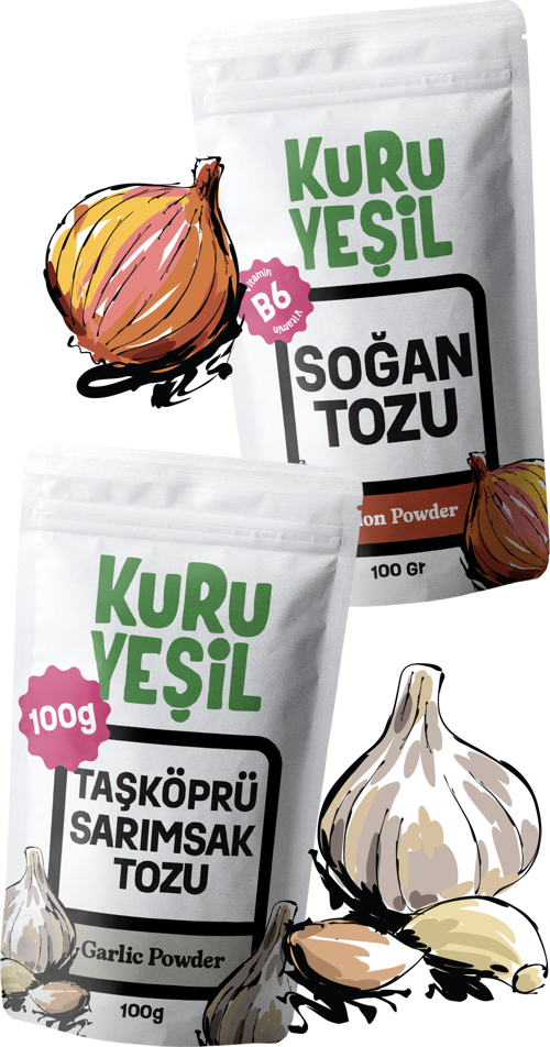 Sebze Tozu Paketi – 200 Gr – Sarımsak Tozu – Soğan Tozu – Doğal Sebze Tozu