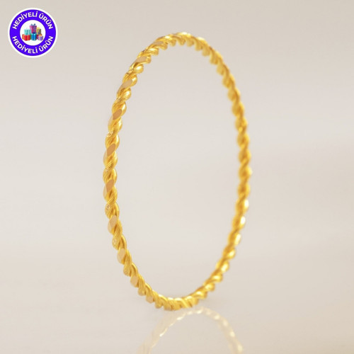 925 Ayar Yaldızlı Altın Kaplama Gümüş Burma Bilezik