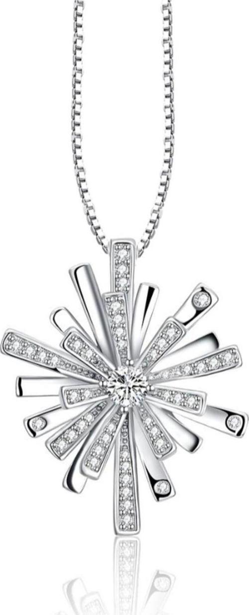 Swr Diamond Seri Elegant Design Kar Tanesi Kadın Gümüş Kolye