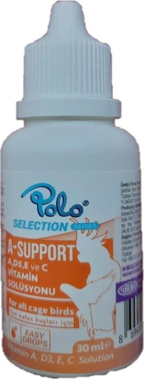 A-Support (A,D3,E Ve C Vitamin Solüsyonu) Kuş Multi Vitamini 30 ml