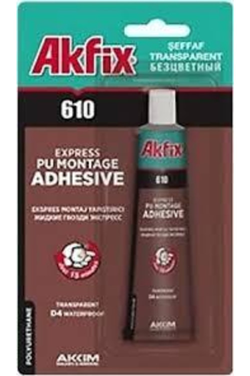 Akfix 610 Express Poliüretan Montaj Yapıştırıcı Sıvı Çivi 50 Ml Tüp