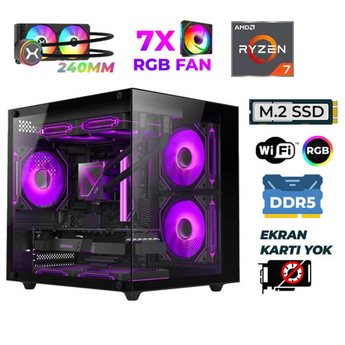 Raze X70 Ryzen 7 7800X3D 16GB DDR5 Ram 512GB M.2 NVMe SSD Sıvı Soğutmalı Hazır Tavsiye Sistem