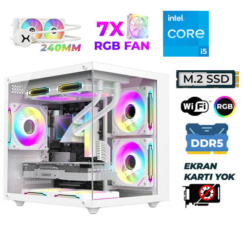Raze X190 Intel i5 14600K 16GB DDR5 Ram 512GB M.2 NVMe SSD Sıvı Soğutmalı Hazır Tavsiye Sistem