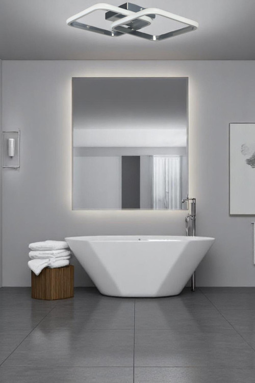 Kira Modern Tasarım Krom Renk Salon - Mutfak - Hol Beyaz Led 2 Li Avize