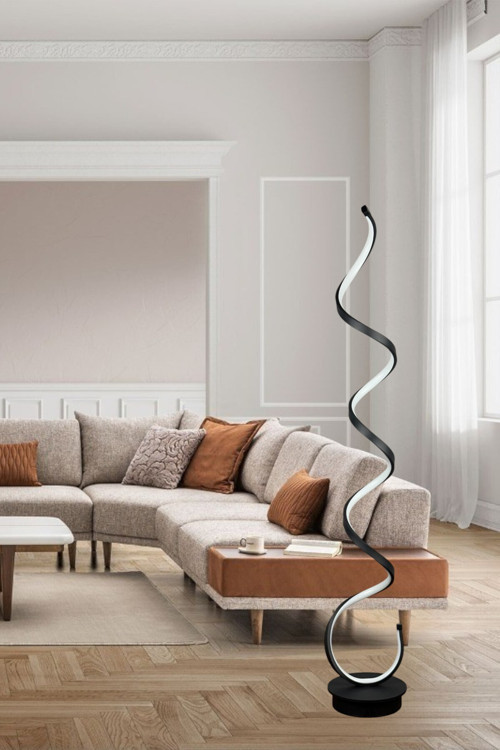 Lara Siyah Renk Modern Tasarım Gün Işığı Led Salon - Yatak Odası Led Lambader