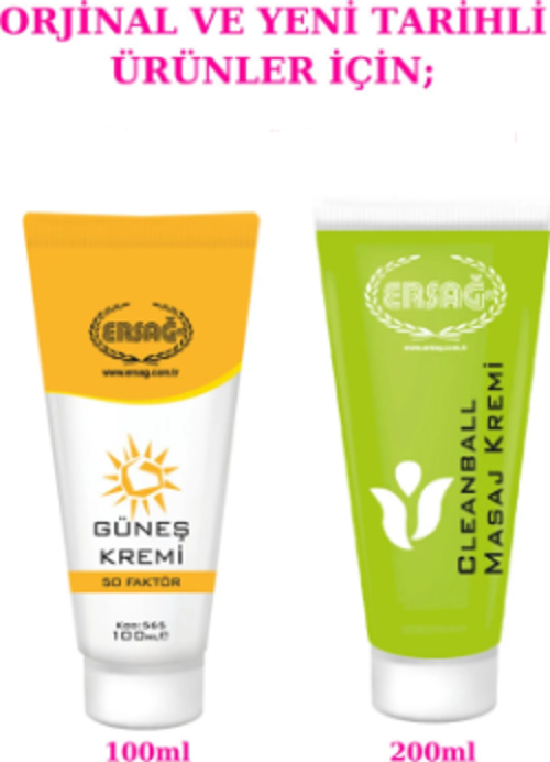 Güneş Kremi 100 Ml (50 Faktör) ve Masaj Kremi 200 Ml