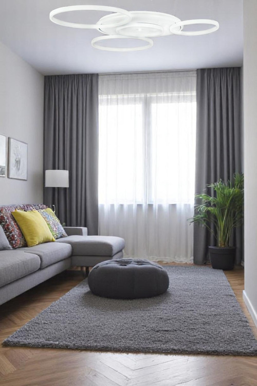 Yaman Modern Tasarım Beyaz Renk Beyaz Ledli Cafe - Mutfak - Salon Led Avize