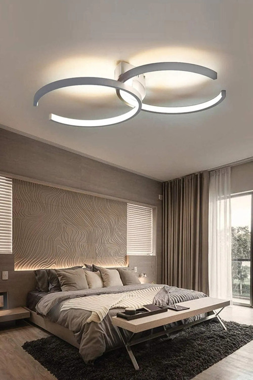 Duru Modern Tasarım Beyaz Renk Salon Mutfak Hol Beyaz Led 2 Li Avize