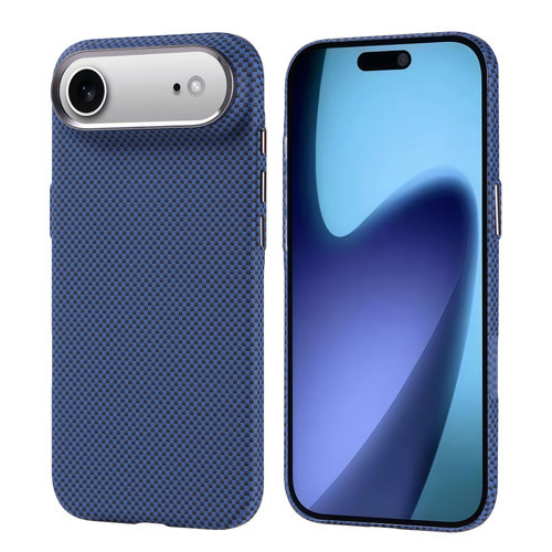 iPhone 17 Air Kılıf M-safe Şarj Özellikli Karbon Fiber Görünümlü Zore Nekst Kapak - Lacivert