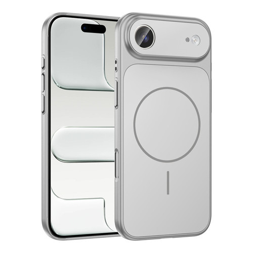 iPhone 17 Air Kılıf Zore M-Safe Şarj Özellikli Kamera Korumalı Formen Kapak - Gümüş