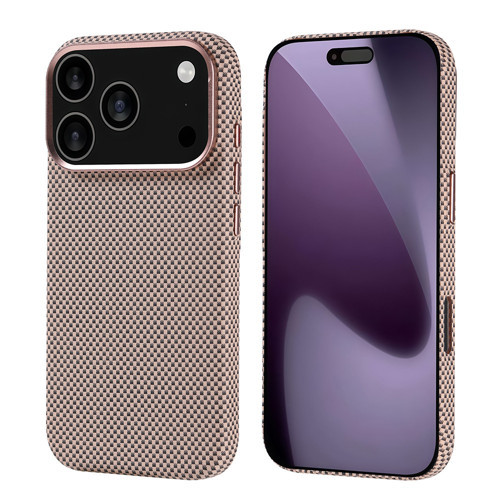 iPhone 17 Pro Kılıf M-safe Şarj Özellikli Karbon Fiber Görünümlü Zore Nekst Kapak - Gold