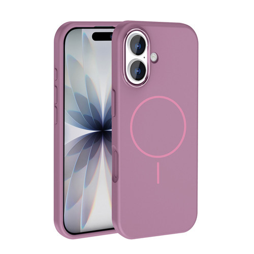 iPhone 17 Kılıf M-Safe Şarj Özellikli Metal Kamera Çerçeveli Zore Edi Silikon Kapak - Mor