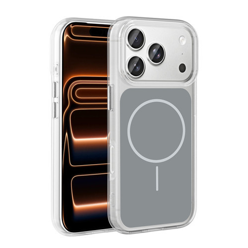 iPhone 17 Pro Max Kılıf Metal Buton Tasarımlı Zore İkonik Sert Silikon Kapak - Gri