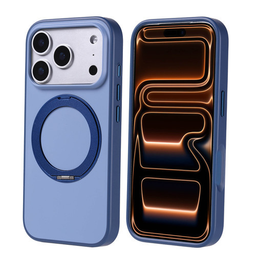 iPhone 17 Pro Kılıf M-Safe Şarj Özellikli Standlı Zore Proton Silikon Kapak - Lacivert