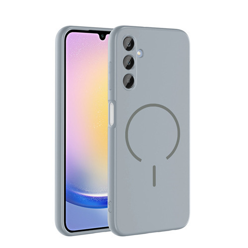 Galaxy A25 Kılıf M-safe Şarj Özellikli Zore Meta Kapak - Titanyum-Gri