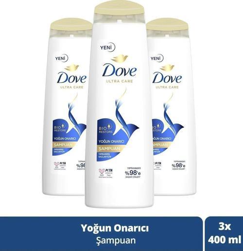 Ultra Care Saç Bakım Şampuanı Yoğun Onarıcı Yıpranmış Saçlar İçin 400 ml 3 Adet